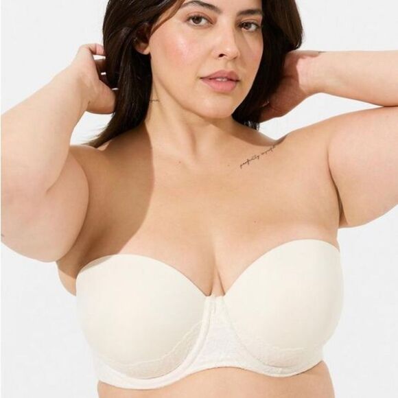 Torrid Bombshell Everyday Strapless Convertible Push Up Bra Plus Size 40DDD NEW - Picture 2 of 12